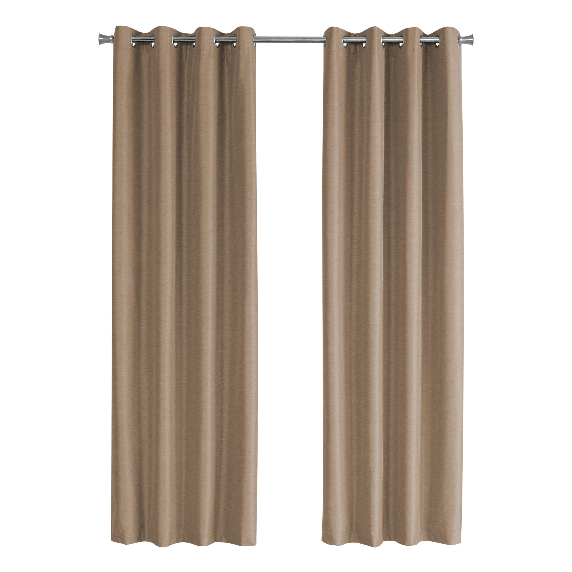 I 9839 Rideau, Ensemble 2pcs, 54"w X 95"l, 100% Bloque Lumiere, Passe-fil, Salon, Chambre À Coucher, Cuisine, Isolation Thermique, Polyester, Brun, Contemporain, Moderne - Simple Boutique