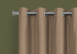 I 9839 Rideau, Ensemble 2pcs, 54"w X 95"l, 100% Bloque Lumiere, Passe-fil, Salon, Chambre À Coucher, Cuisine, Isolation Thermique, Polyester, Brun, Contemporain, Moderne - Simple Boutique