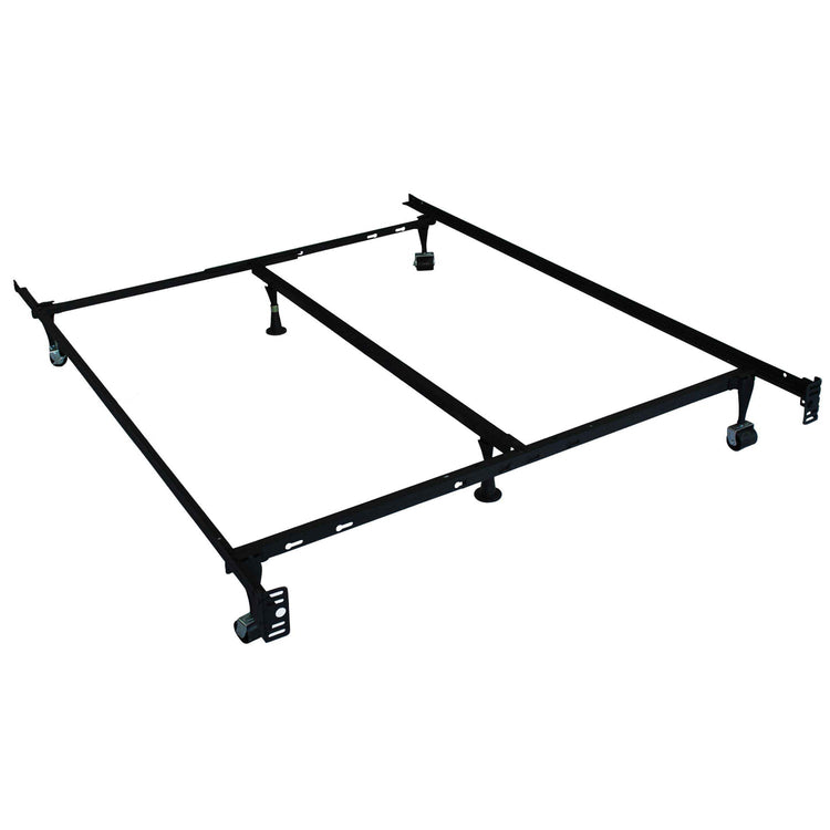 IFDC - Base de lit en métal robuste avec roulettes pour Lit Simple, Double, Queen ou King Largeur Ajustable 39" à 78" - Simple Boutique