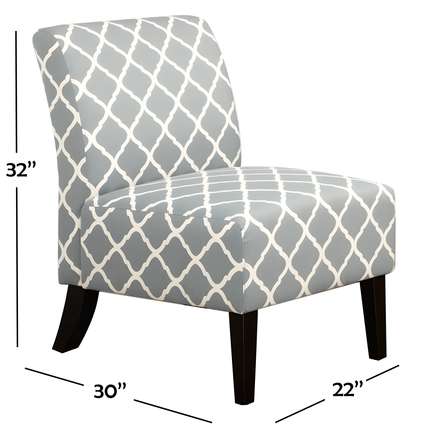 IFDC - Chaise d'appoint Rembourré, 30''x22''x32'', Tissu Gris - Simple Boutique