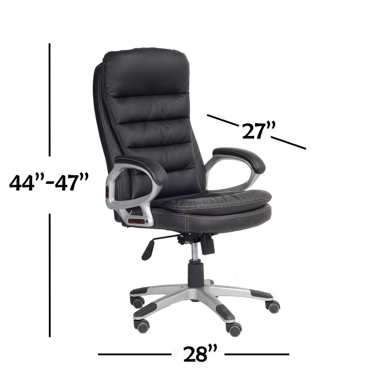 IFDC - Chaise de Bureau sur Roulettes, Hauteur Variable de 44'' à 47'', Noir - Simple Boutique