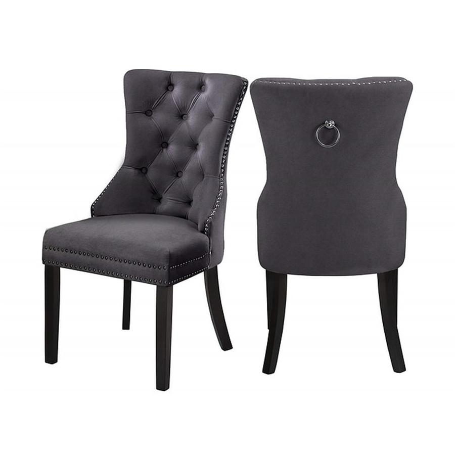 IFDC - Chaises de Salle à Manger en Velour, 21'' x 23'' x 40'', Ensemble de 2, Gris - Simple Boutique