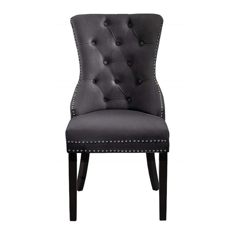IFDC - Chaises de Salle à Manger en Velour, 21'' x 23'' x 40'', Ensemble de 2, Gris - Simple Boutique