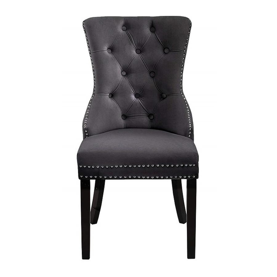 IFDC - Chaises de Salle à Manger en Velour, 21'' x 23'' x 40'', Ensemble de 2, Gris - Simple Boutique