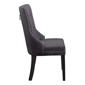 IFDC - Chaises de Salle à Manger en Velour, 21'' x 23'' x 40'', Ensemble de 2, Gris - Simple Boutique