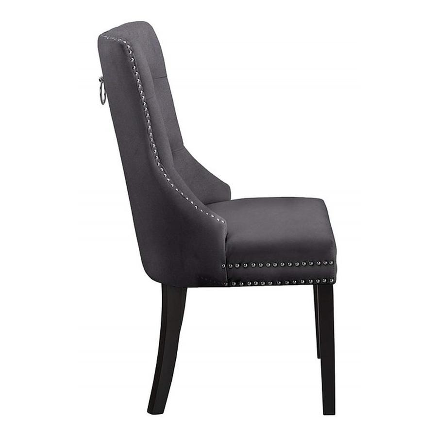 IFDC - Chaises de Salle à Manger en Velour, 21'' x 23'' x 40'', Ensemble de 2, Gris - Simple Boutique