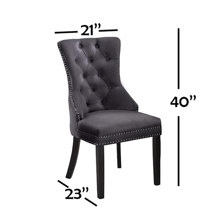 IFDC - Chaises de Salle à Manger en Velour, 21'' x 23'' x 40'', Ensemble de 2, Gris - Simple Boutique
