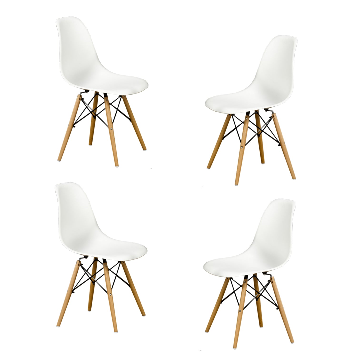 IFDC - Ensemble de 4 Chaises Eiffel de Cuisine, 20''x18''x32'', Blanc - Simple Boutique