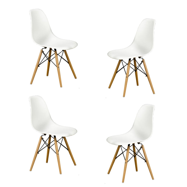 IFDC - Ensemble de 4 Chaises Eiffel de Cuisine, 20''x18''x32'', Blanc - Simple Boutique