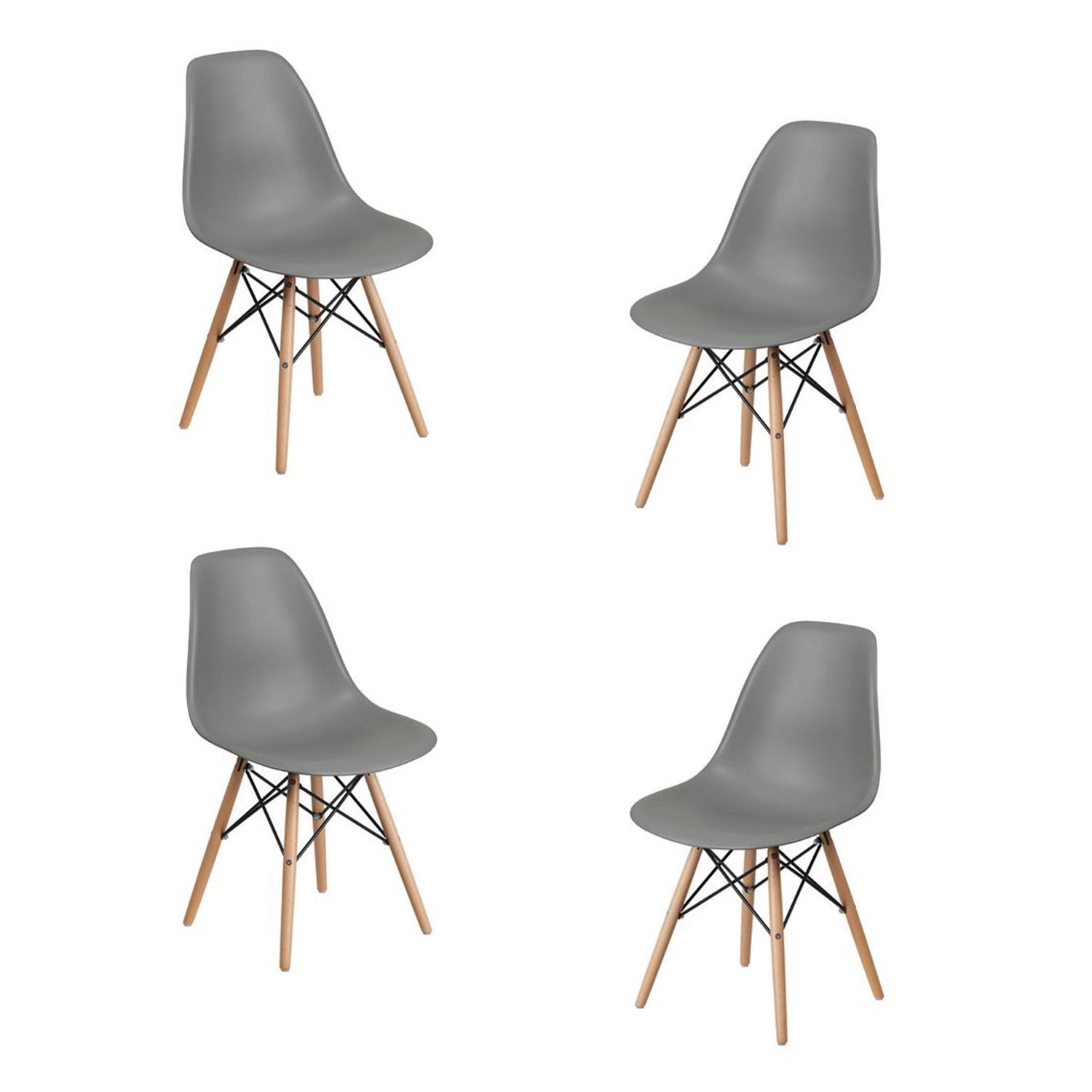 IFDC - Ensemble de 4 Chaises Eiffel de Cuisine, 20''x18''x32'', Gris - Simple Boutique