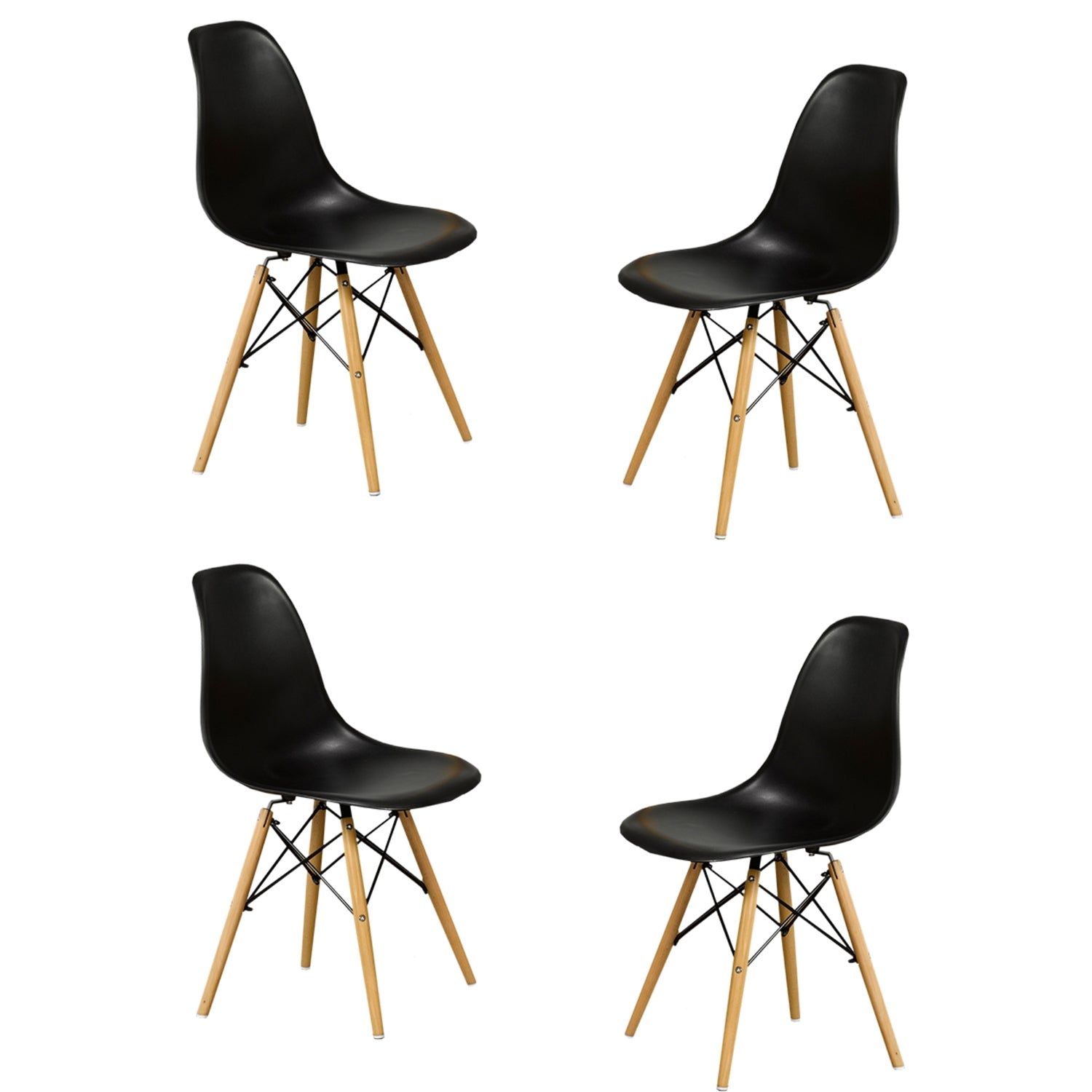 IFDC - Ensemble de 4 Chaises Eiffel de Cuisine, 20''x18''x32'', Noir - Simple Boutique