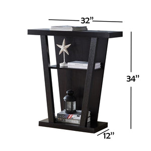 IFDC - Table d'appoint / Console d'entrée, 32" x 34" x 12", Motif Bois Espresso - Simple Boutique