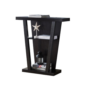 IFDC - Table d'appoint / Console d'entrée, 32" x 34" x 12", Motif Bois Espresso - Simple Boutique