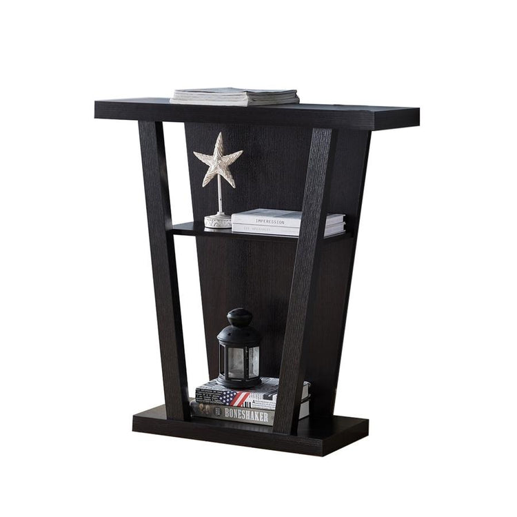 IFDC - Table d'appoint / Console d'entrée, 32" x 34" x 12", Motif Bois Espresso - Simple Boutique