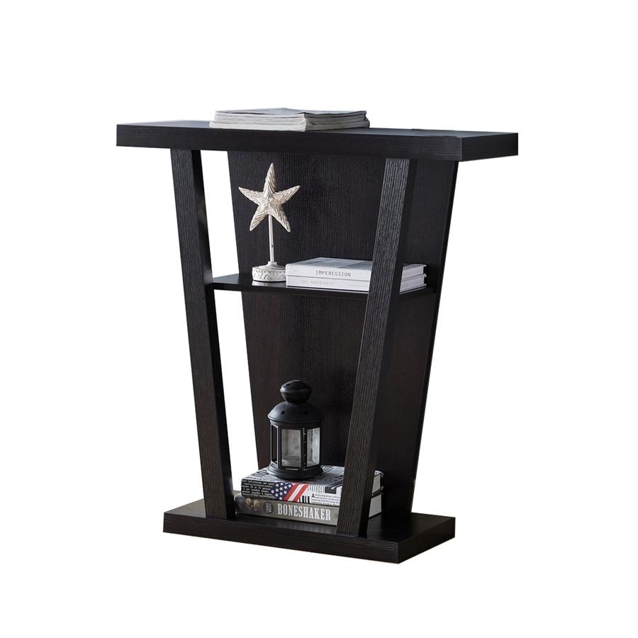 IFDC - Table d'appoint / Console d'entrée, 32" x 34" x 12", Motif Bois Espresso - Simple Boutique