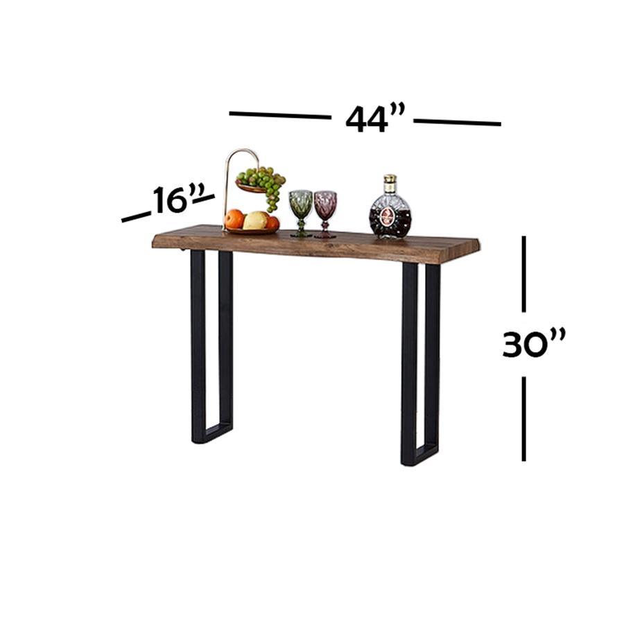 IFDC - Table d'appoint Console ou Sofa avec Pied en Métal, 44" x 16 x 30", Motif Bois Marron - Simple Boutique