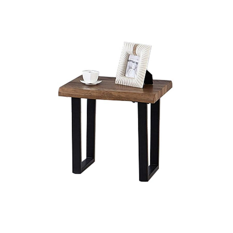IFDC - Table d'appoint avec Pied en Métal, 22" x 20" x 21", Motif Bois Marron - Simple Boutique