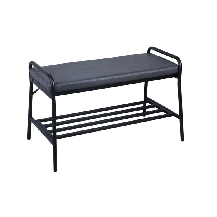 ITY International - Banc en Métal avec Rangement pour Chaussures, 30.7"x17.3"x19.3", Noir - Simple Boutique