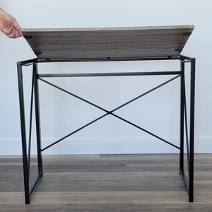 ITY International - Bureau D'écriture Pliable, 35.4" x 17.7"x29.1", Noir et Gris Taupe - Simple Boutique