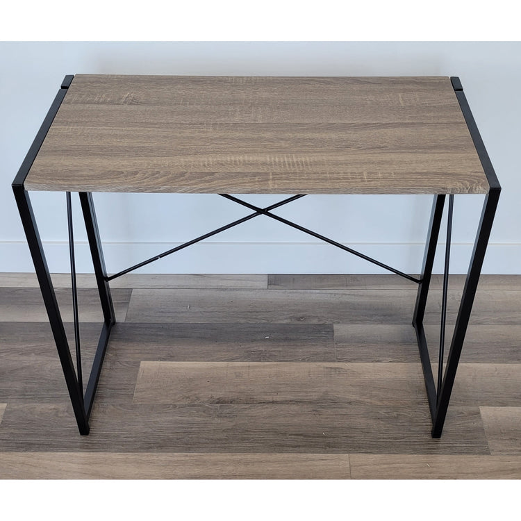 ITY International - Bureau D'écriture Pliable, 35.4" x 17.7"x29.1", Noir et Gris Taupe - Simple Boutique