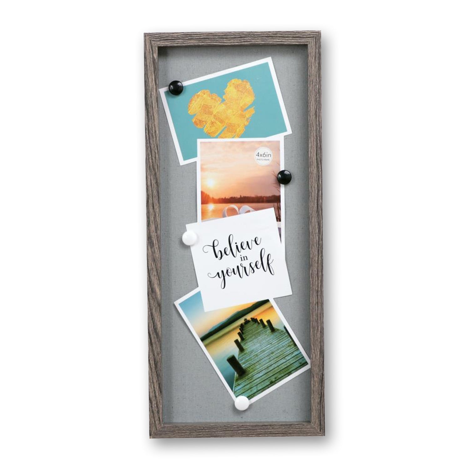 ITY International - Cardre Rectangulaire avec Aimants, 9" x 21" x 1", Gris - Simple Boutique