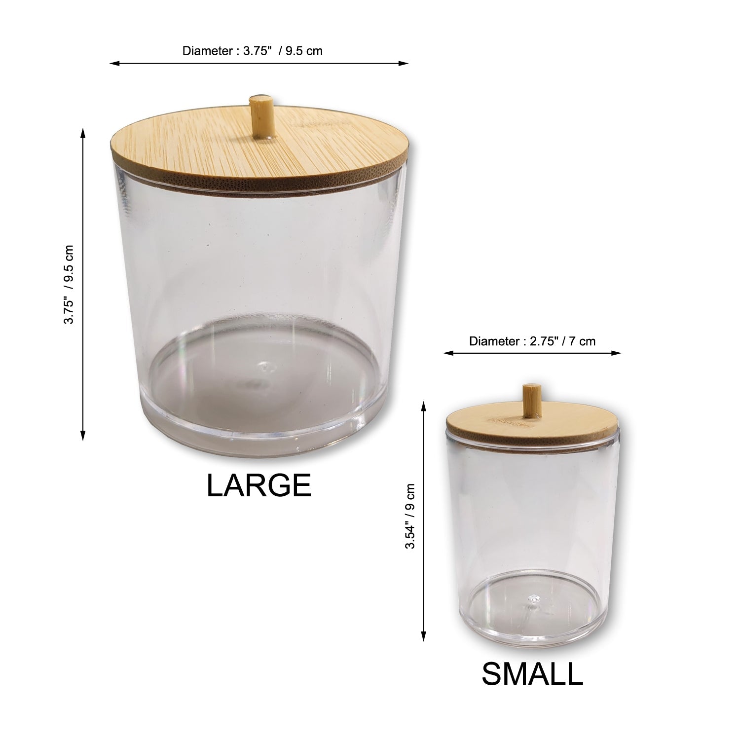ITY International - Ensemble de 1 Grand et 2 Petits Pot de Rangement avec Couvercle en Bambou - Simple Boutique