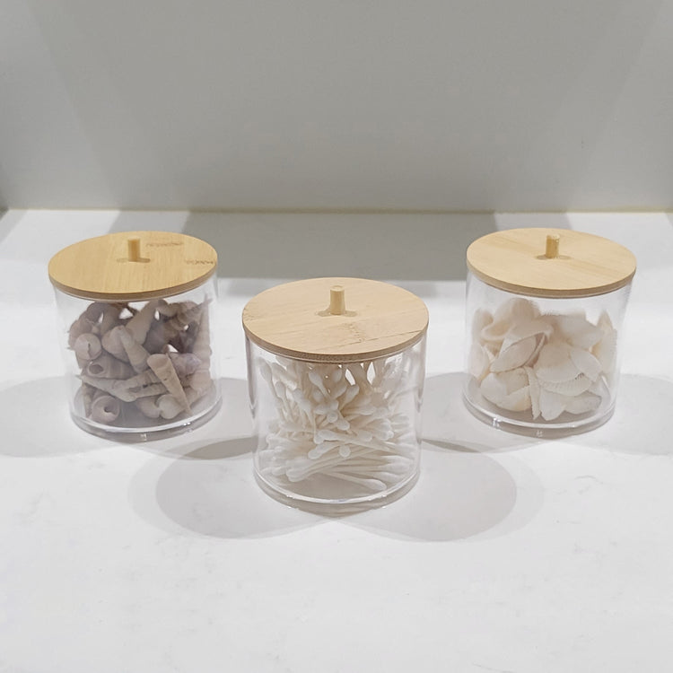 ITY International - Ensemble de 3 Grands Pots de Rangement avec Couvercle en Bambou - Simple Boutique