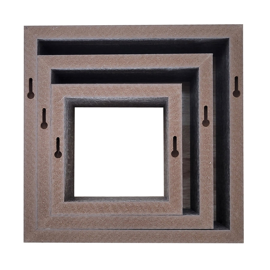 ITY International - Ensemble de 3 Tablettes En Bois Carré, Blanc - Simple Boutique