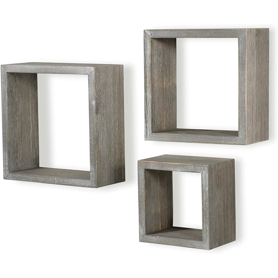ITY International - Ensemble de 3 Tablettes En Bois Carré, Gris Taupe - Simple Boutique