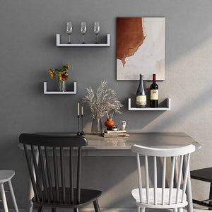 ITY International - Ensemble de 3 Tablettes Murales en Bois, Blanc - Simple Boutique