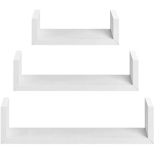 ITY International - Ensemble de 3 Tablettes Murales en Bois, Blanc - Simple Boutique