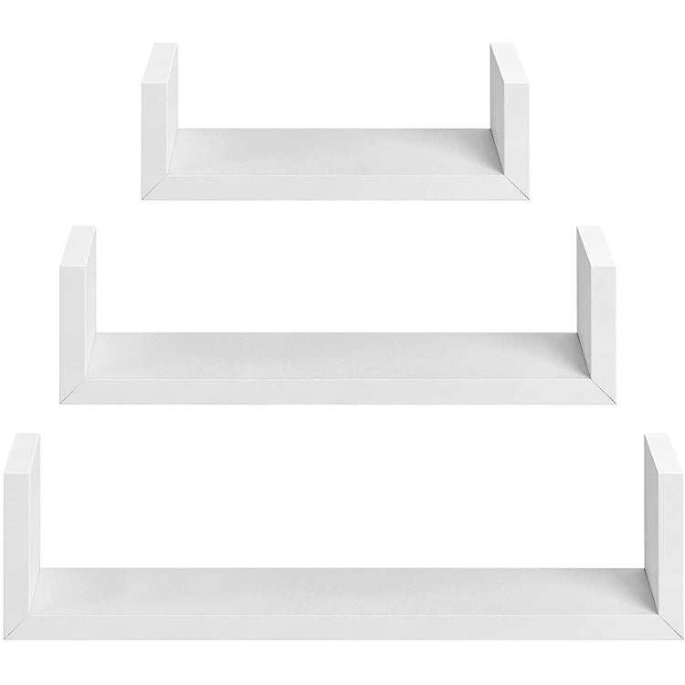 ITY International - Ensemble de 3 Tablettes Murales en Bois, Blanc - Simple Boutique