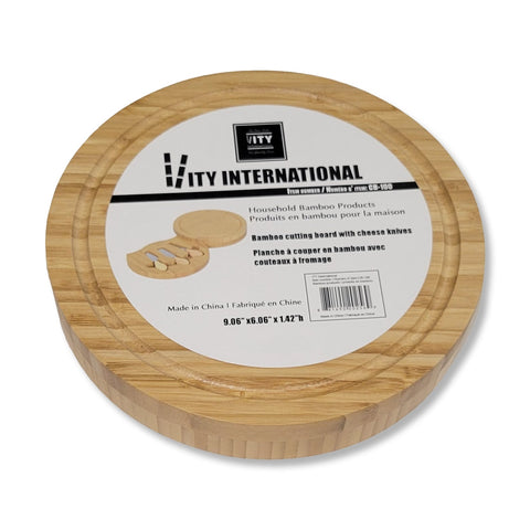 ITY International - Ensemble de Couteaux à Fromage avec Planche à Découper en Bambou