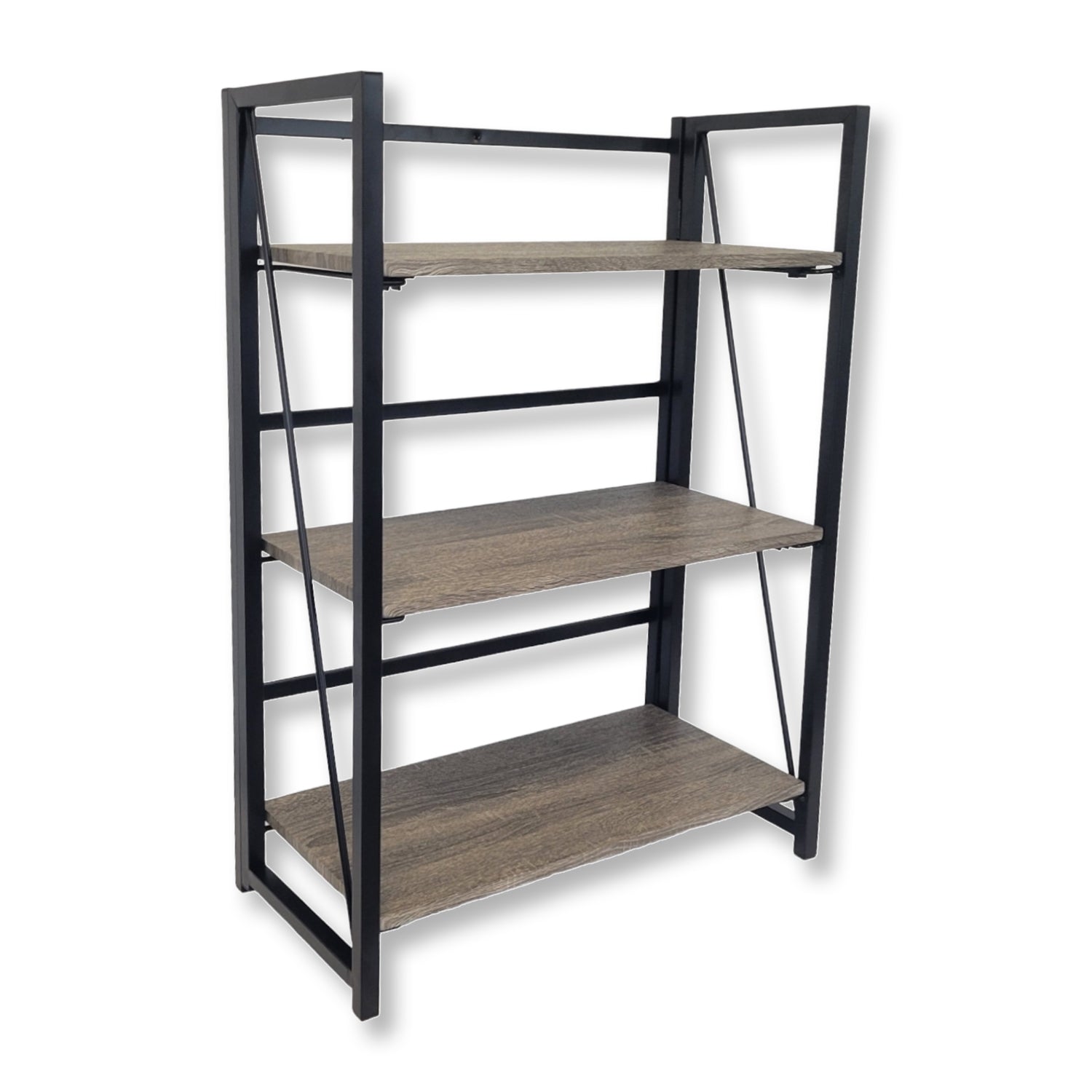 ITY International - Étagère Pliable à 3 Étages, 23.6" x37" x 11.8", Brun - Simple Boutique