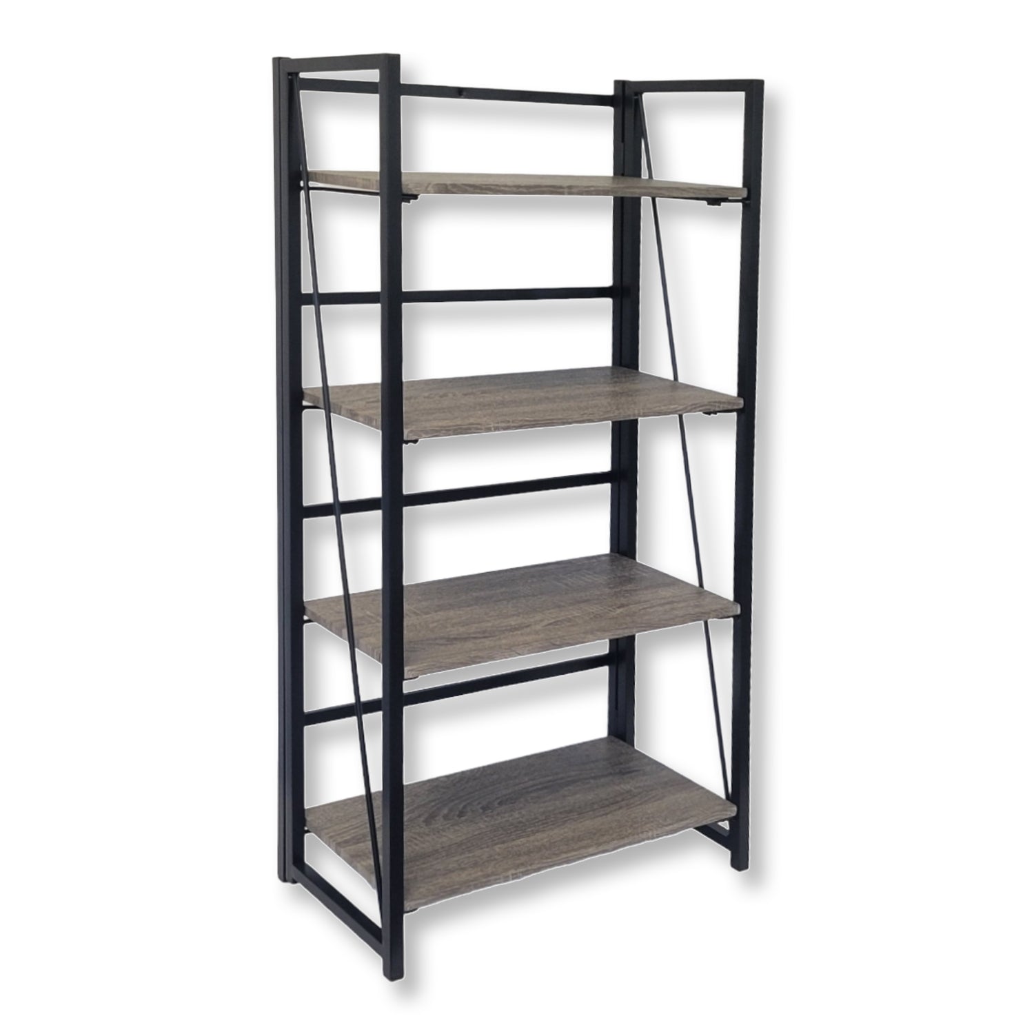 ITY International - Étagère Pliable à 4 Étages, 23.6" x37" x 11.8", Brun - Simple Boutique