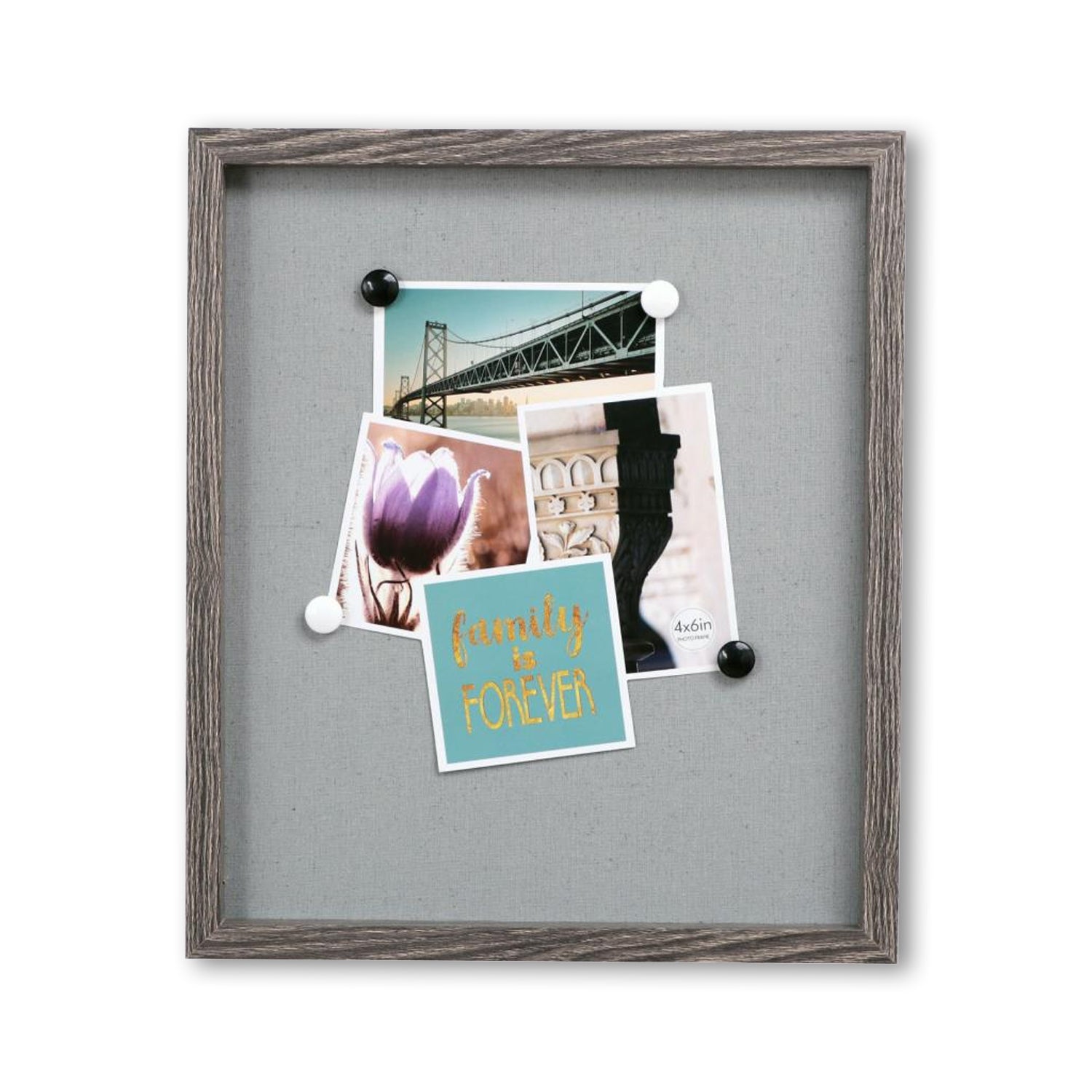 ITY International - Grand Cardre Rectangulaire avec Aimants, 14.2" x 16.5" x 1", Gris - Simple Boutique