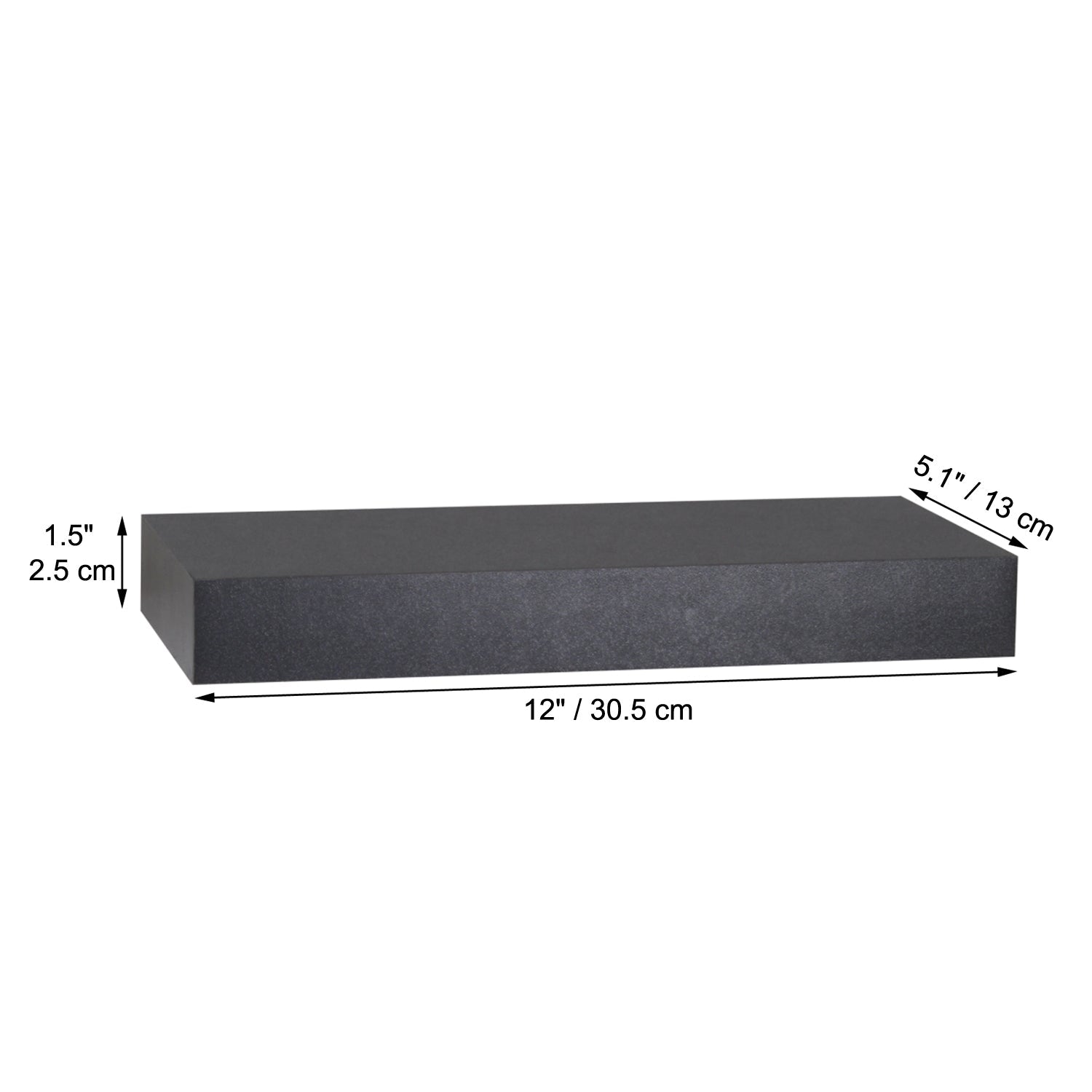 ITY International - Mini Tablette Flottante Individuelle en Bois, 12" x 5.1" x 1.5", Noir - Simple Boutique