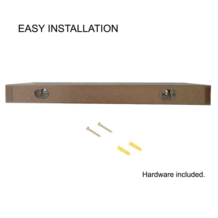 ITY International - Mini Tablette Flottante Individuelle en Bois, 16" x 5.1" x 1.5", Gris Taupe - Simple Boutique