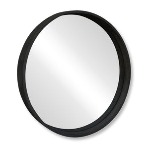 ITY International - Miroir Mural Rond, Diamètre de 23.6", Cadre Noir - Simple Boutique