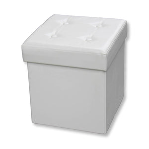 ITY International - Ottomane/Repose-Pied Pliable avec Rangement, 15" x 15" x 15, Beige - Simple Boutique