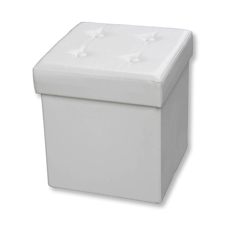 ITY International - Ottomane/Repose-Pied Pliable avec Rangement, 15" x 15" x 15, Beige - Simple Boutique