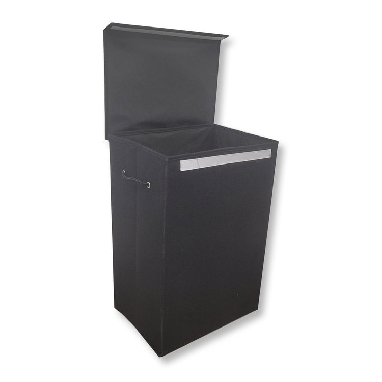ITY International - Panier à Linge Pliable en Tissu, 15.75" x 11.85" x 23.65", Noir - Simple Boutique