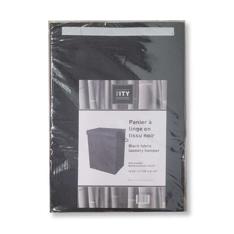 ITY International - Panier à Linge Pliable en Tissu, 15.75" x 11.85" x 23.65", Noir - Simple Boutique