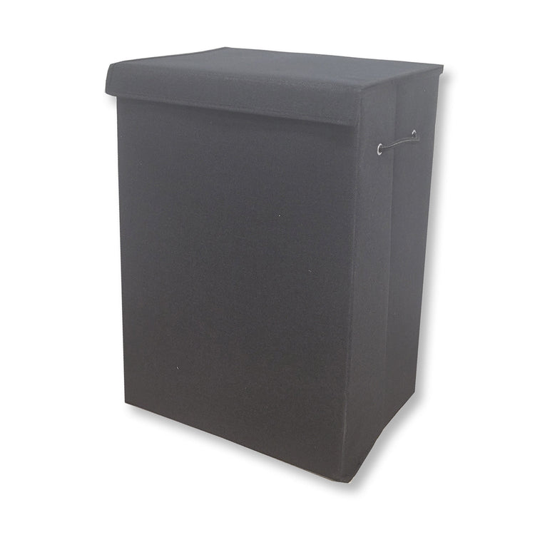 ITY International - Panier à Linge Pliable en Tissu, 15.75" x 11.85" x 23.65", Noir - Simple Boutique