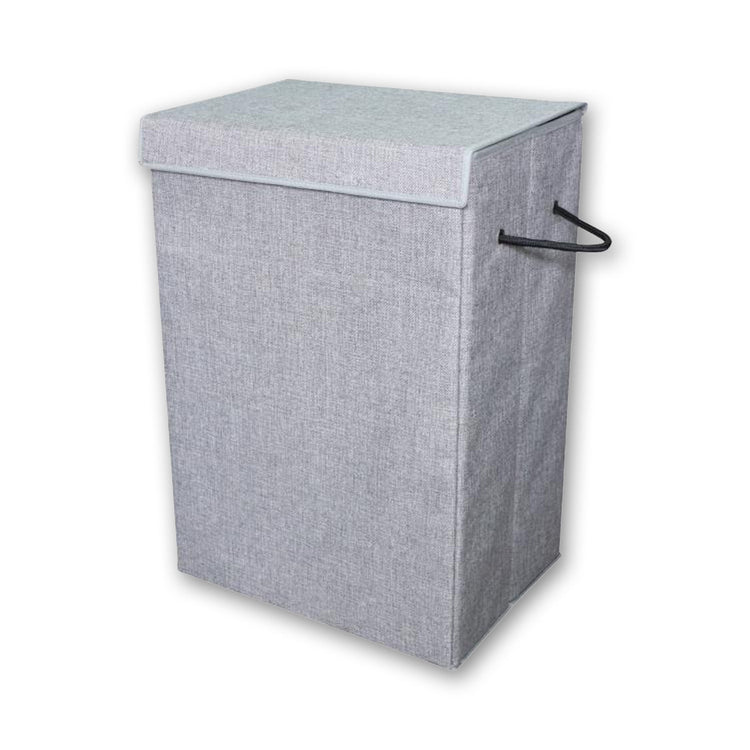 ITY International - Panier à Linge Pliable en Tissue, 15.75"x11.85"x23.65", Gris - Simple Boutique