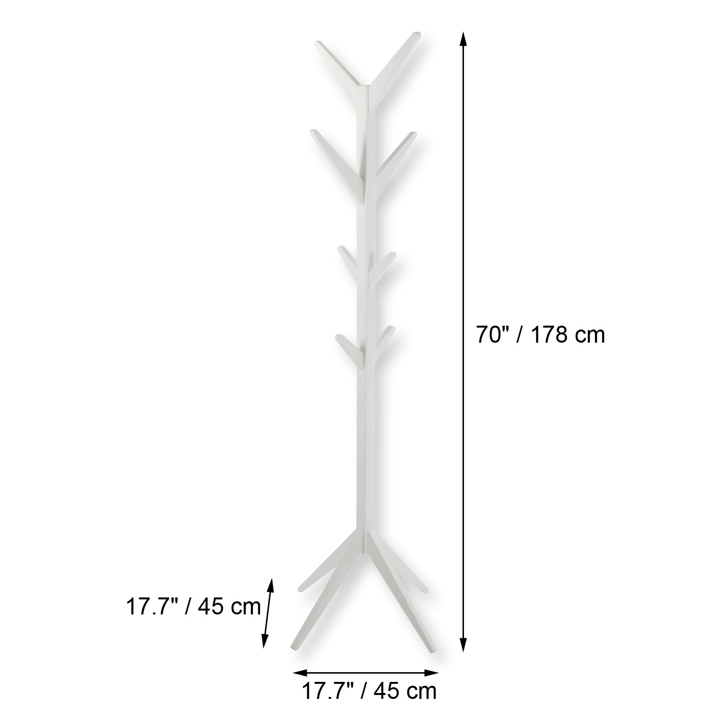 ITY International - Patère/Porte-Manteaux, Fabriqué en MDF, Hauteur de 70", Blanc - Simple Boutique