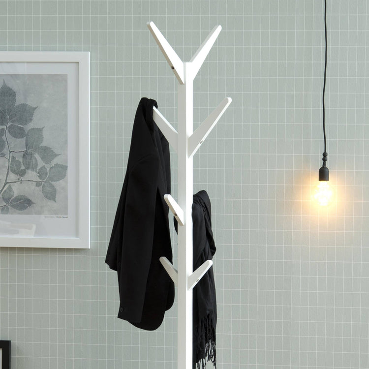ITY International - Patère/Porte-Manteaux, Fabriqué en MDF, Hauteur de 70", Blanc - Simple Boutique