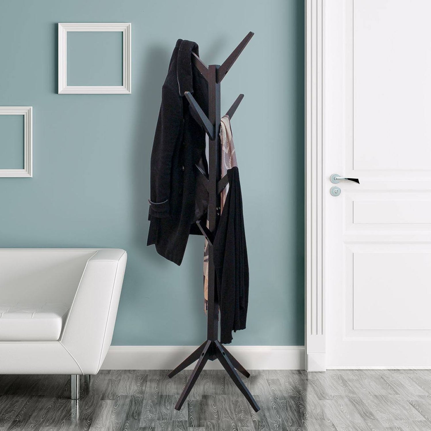 ITY International - Patère/Porte-Manteaux, Fabriqué en MDF, Hauteur de 70", Noir - Simple Boutique