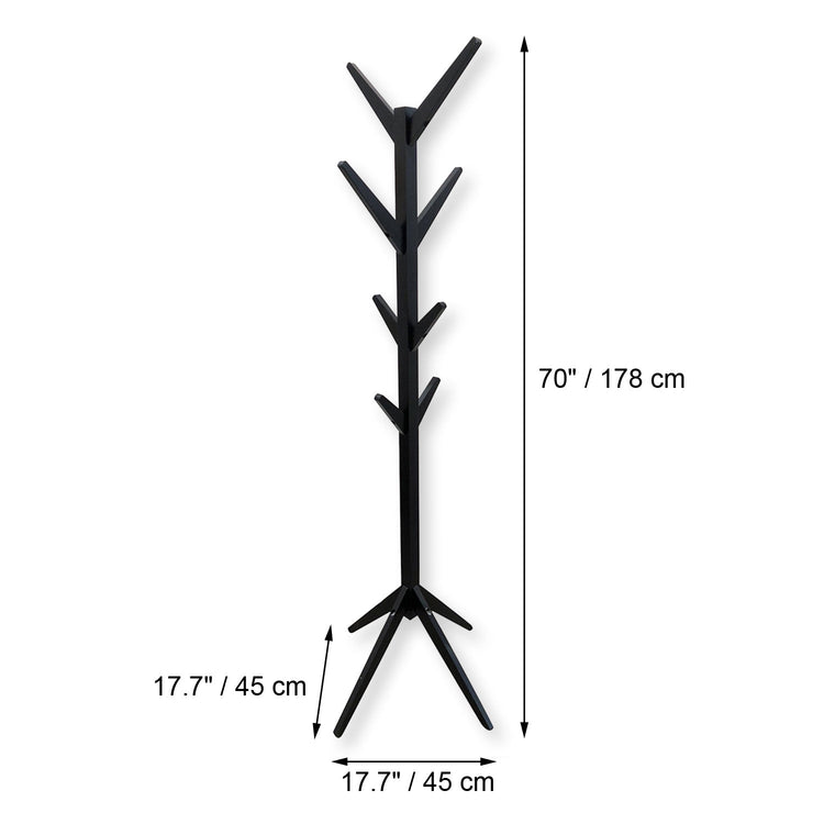 ITY International - Patère/Porte-Manteaux, Fabriqué en MDF, Hauteur de 70", Noir - Simple Boutique