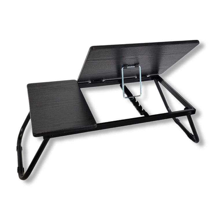 ITY International - Plateau pour le Lit Ajustable et Pliable, Motif de bois Noir - Simple Boutique